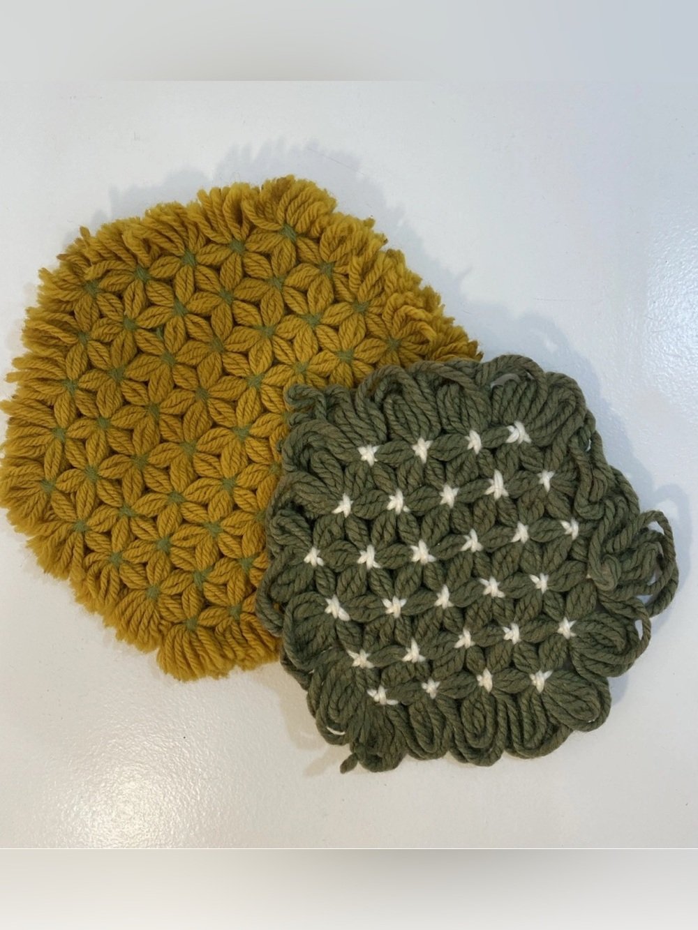 Vintage 70’s Crochet Pot Holders/Trivet